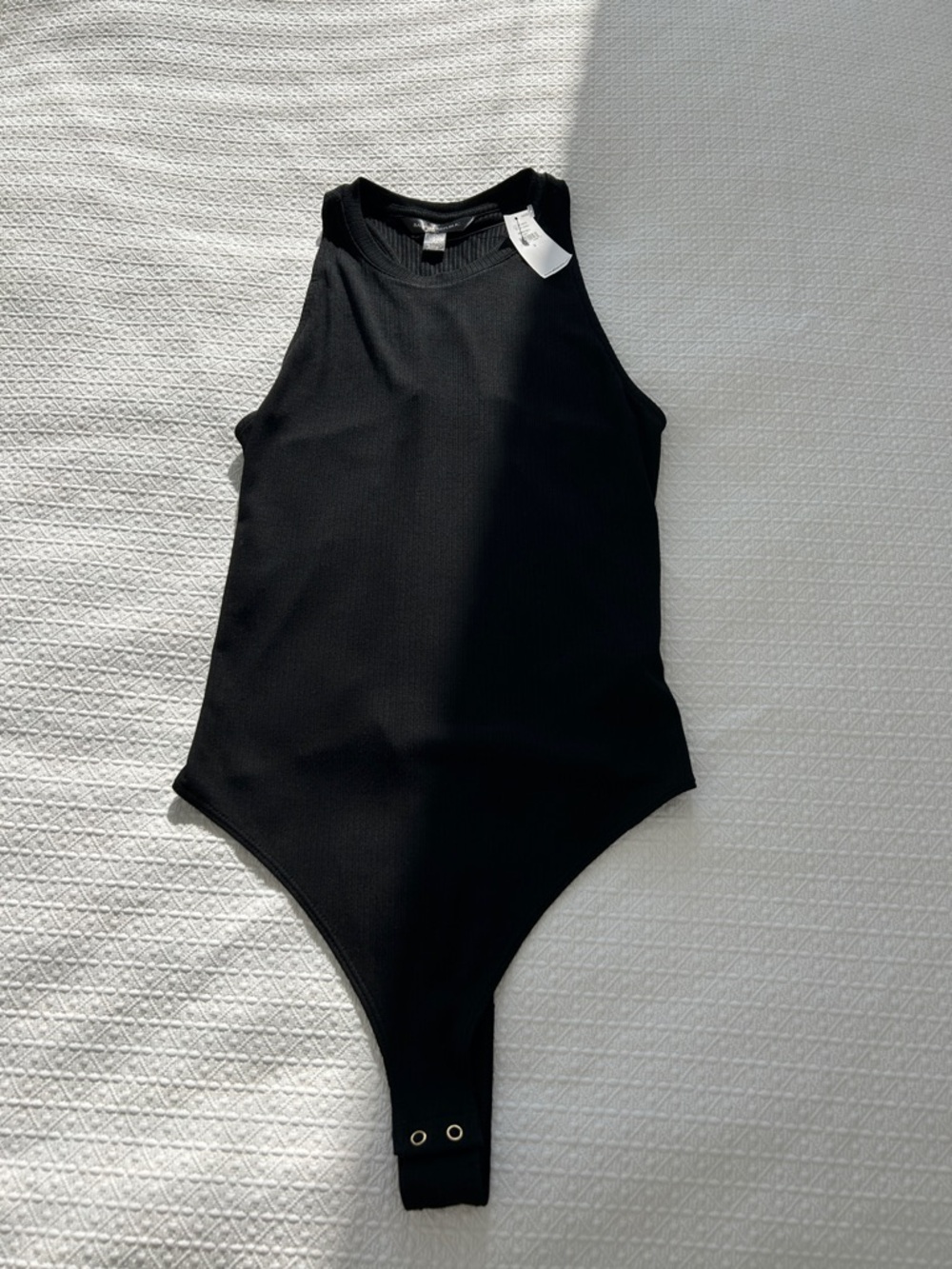 NWT Banana Republic Black Ribbed Crewneck Bodysuit